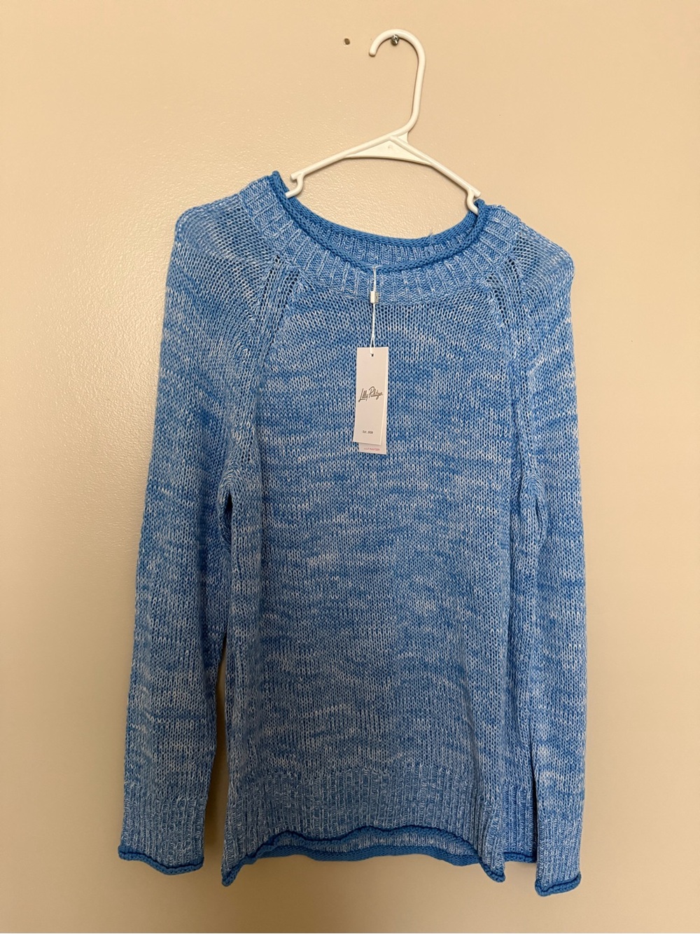 Lilly Pulitzer Cozy Blue Marled Knit Sweater - Lightweight Cotton Crewneck